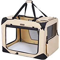 FEANDREA Bolsa de Transporte para Mascotas Transportín Plegable para Perro Portador Tela Oxford Beige XXXL 102 x 69 x 69…